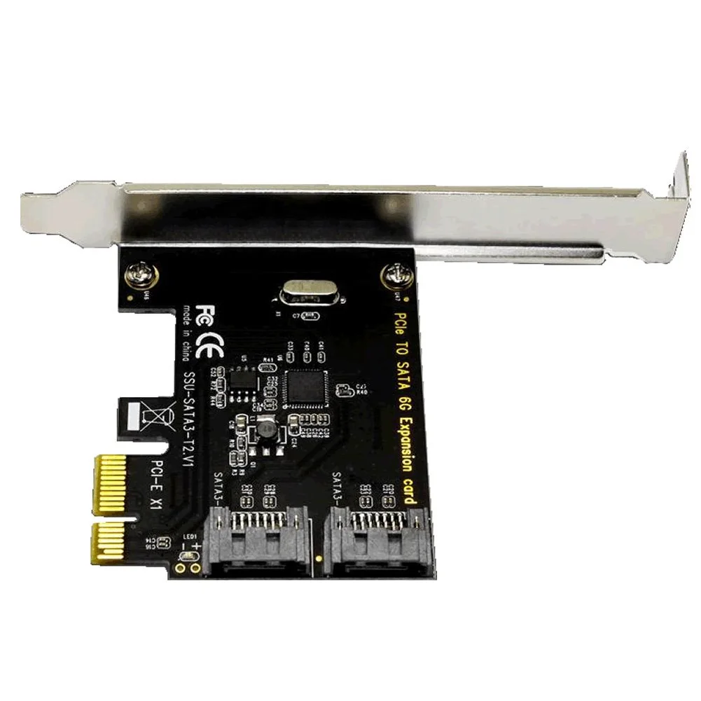 PCI-E для SATA 3,0 Аксессуары Адаптер платы Компьютерные части 6 ГБ Внутренний двойной порт для настольного ПК добавить на черный карты расширения