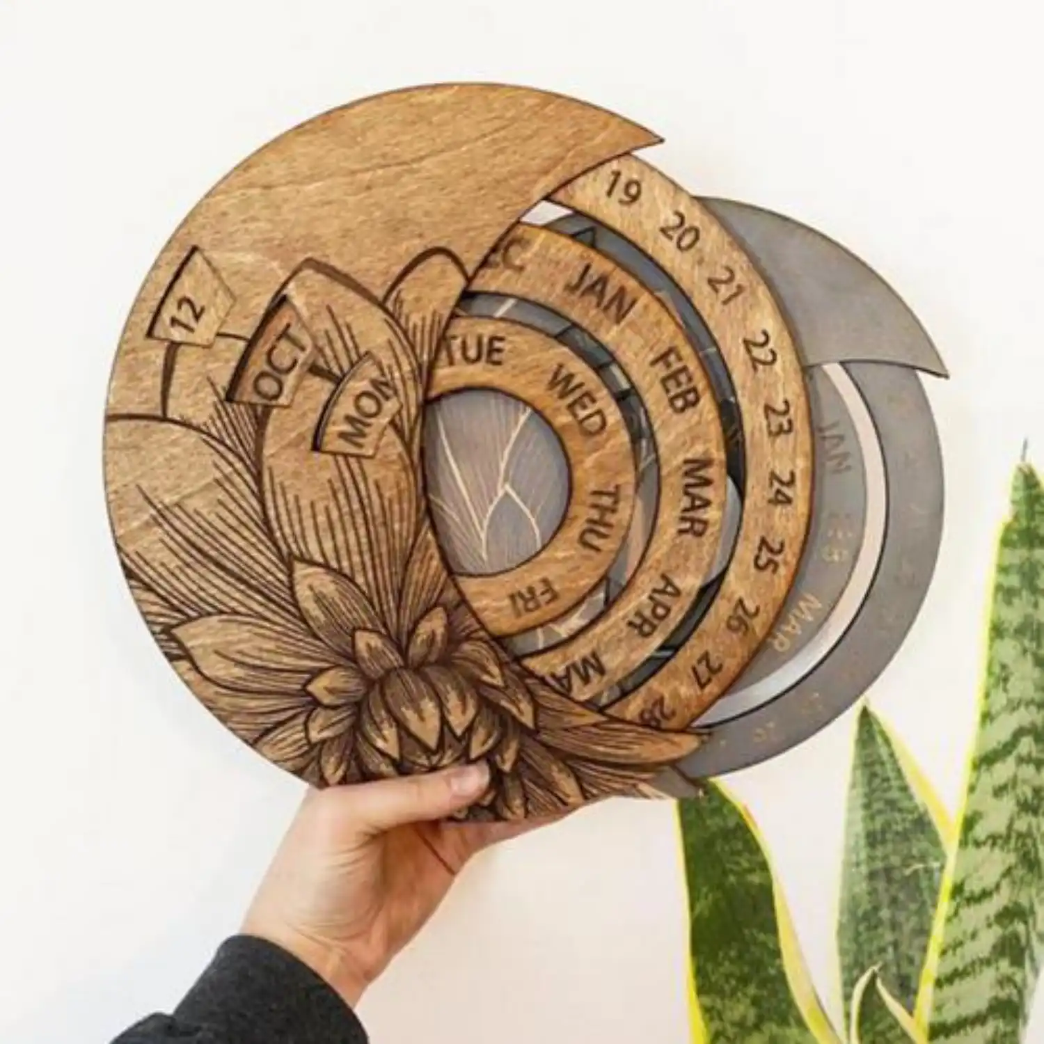 Calendrier Perpetuel Suspendu En Bois 21 Panneau De Signalisation Circulaire Rotatif Et Reglable Sculpte A La Main Pour Rappel D Anniversaire De Famille Aliexpress