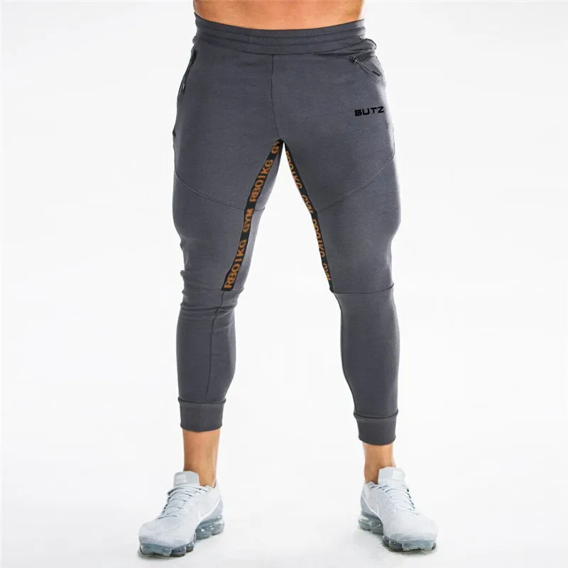 Повседневные мужские Брендовые брюки, новинка, Обтягивающие Комбинезоны для бега, фитнеса, мужские спортивные штаны, спортивная одежда