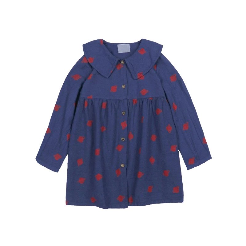 IN STOCK Autumn and Winter New Bo KIDS with The Series of Girls Dress Children's Printed Princess Dress
