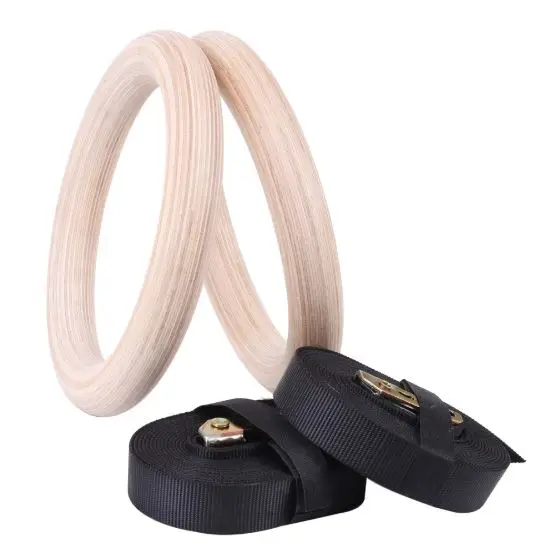28 мм деревянные гимнастические кольца регулируемые длинные пряжки ремни тренировки дома упражнения крест фитнес - Цвет: 28mm set