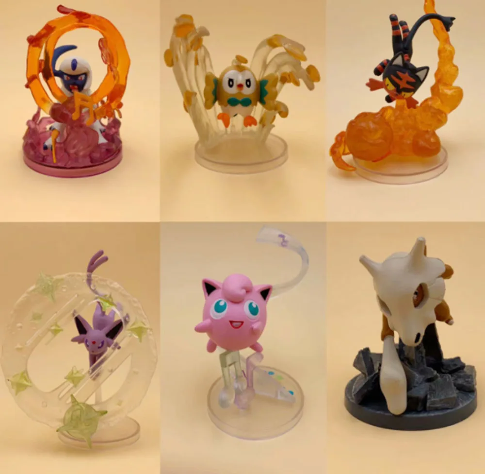 Новые 6 шт. Pkc Rowlet Litten Jigglypuff Espeon Cubone Espeon Flareon Jolteon Umbreon Espeon Vulpix 2,8-" 7-10 см ПВХ фигурки - Цвет: B in Opp Bag
