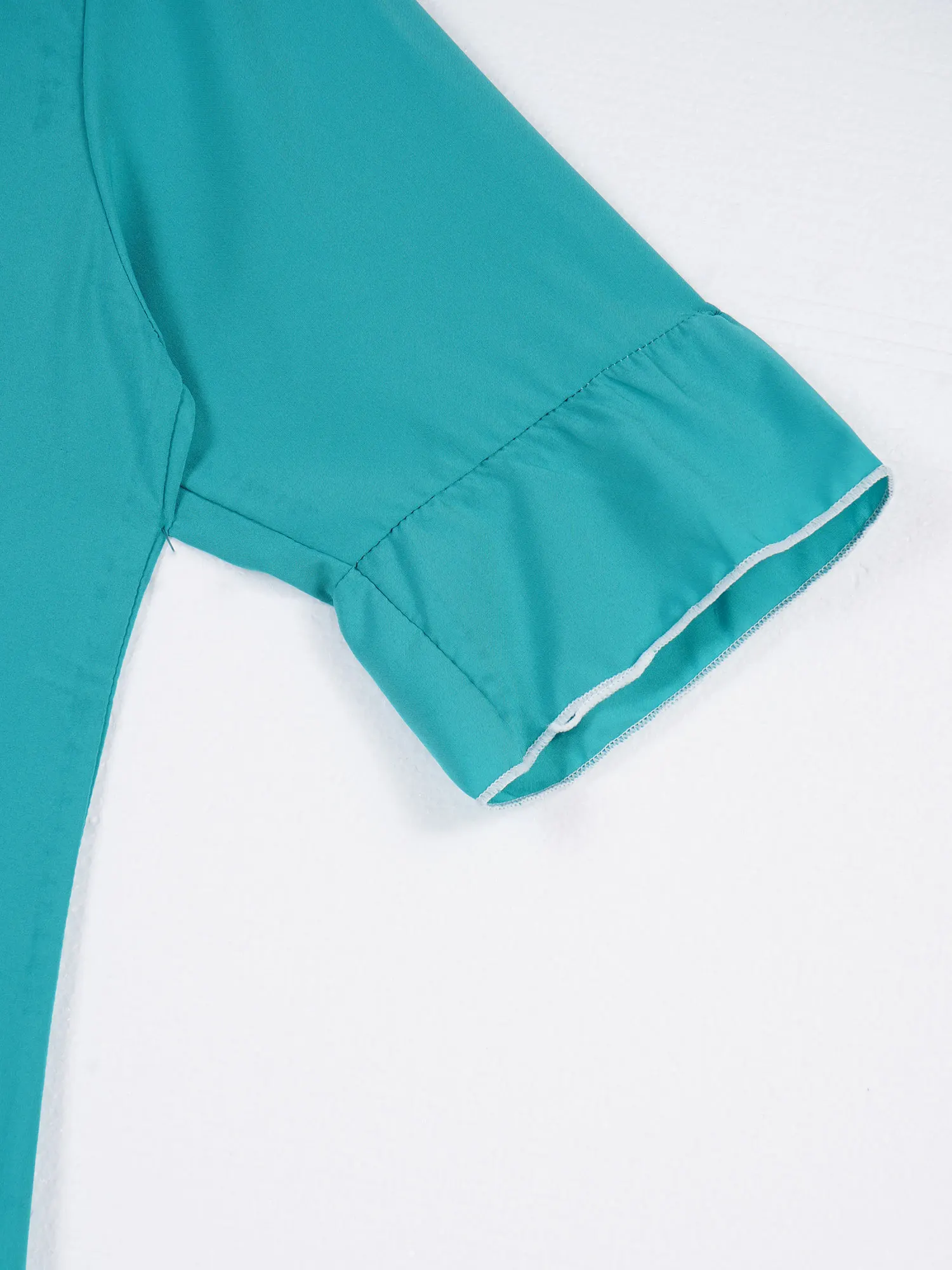 Women Nightdress Turn-down Collar Half Sleeve Ruffled Nightgowns Casual Homewear Nightwear