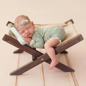 

Mini Wooden Folding Recliner Detachable Retro Anti Slip Photography Props Photo Studio For Baby Accessories Newborn Gift Posing