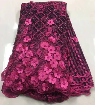 

Peach African Lace Fabric Embroidered Nigerian Guipure French Lace Fabric High Quality 2019 African French Net Lace Fabric