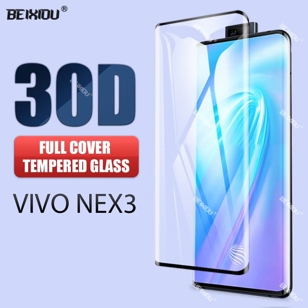 30D изогнутое закаленное стекло для Vivo Nex 3 Защита экрана антибликовое стеклянная