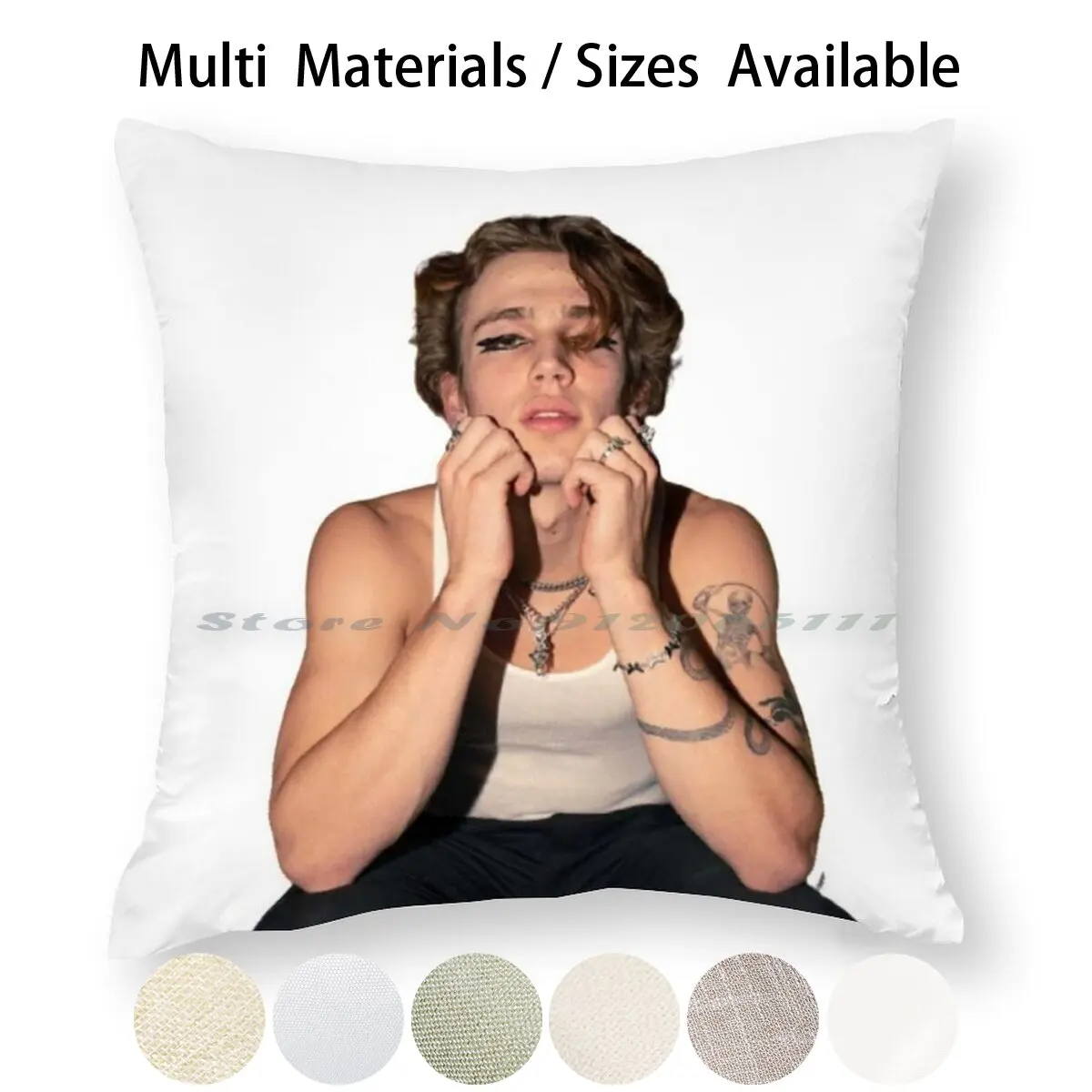 Vinnie Hacker Pillow Case Throw Cover Cotton Linen Flax Star Celebrity Black Blue White Grey Green New | Дом и сад
