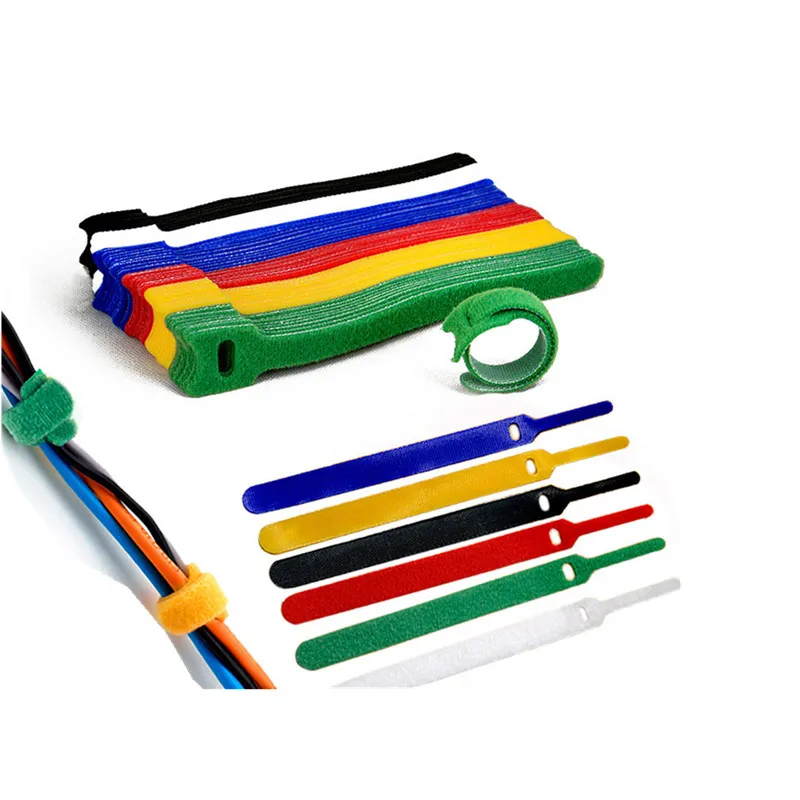 

New 15.0cm 10pcs Fastening Reusable Cable Organizer Earphone Mouse Ties Cable Management Wire Cable Winder 2019 Fashion
