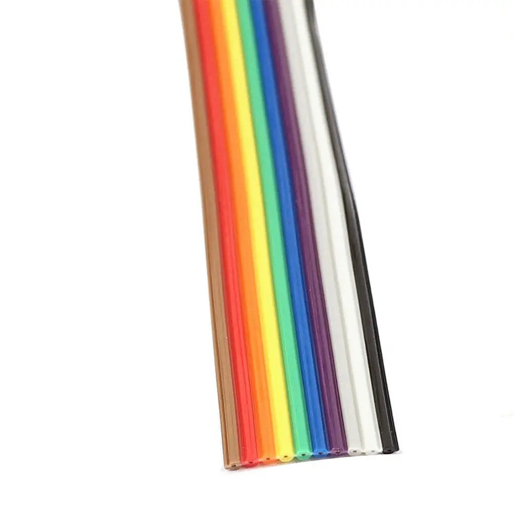 5M 10-pin rainbow color flat cable IDC wire rainbow cable connector wire ribbon extension cable