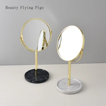 

New light luxury mirror simple design metal double-sided makeup mirror home decoration retro practical mirror art decoration