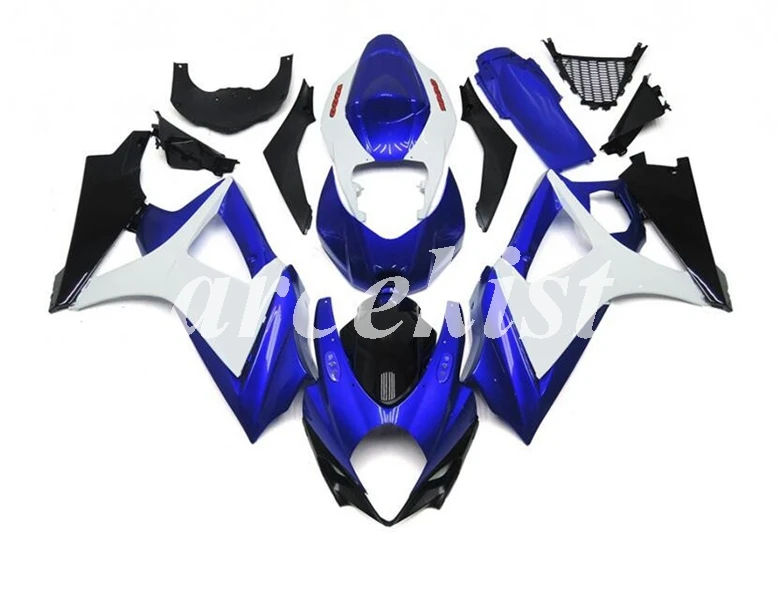 ABS мотоцикл Полный обтекатели комплект подходит для SUZUKI GSX-R1000 GSXR1000 2007 2008 07 08 K7 набор кузова синий белый