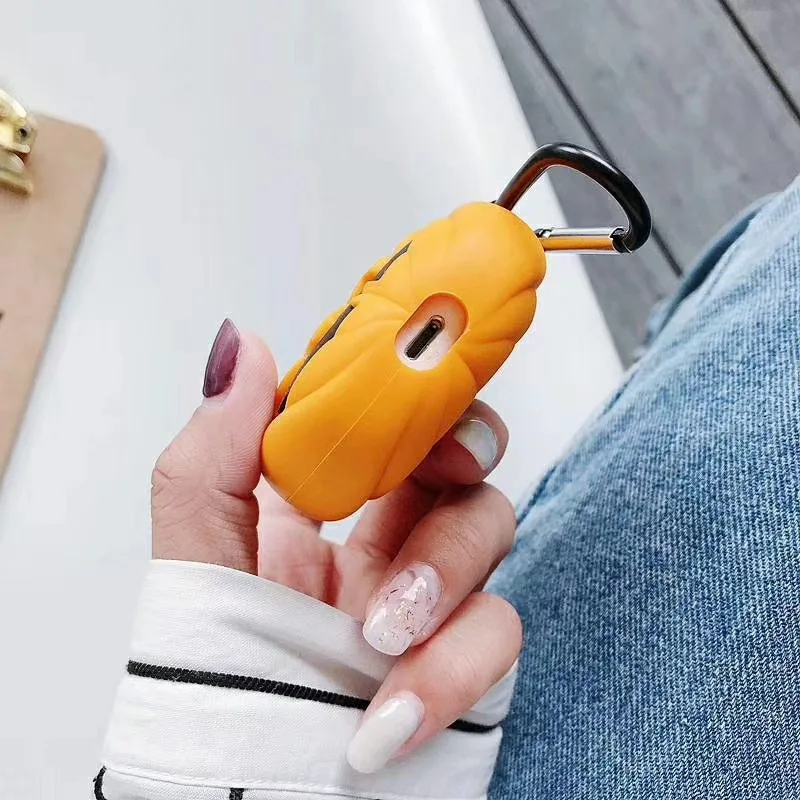 Хэллоуин Тыква Мягкий силиконовый чехол для Airpod Bluetooth наушники LFX-ING