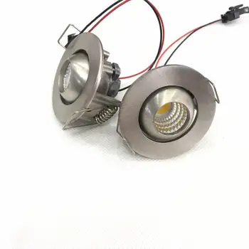 

52mm spot cut size 40mm 1pcs/lot 3W Small Led Downlights Recessed Mini Adjustable Cob Cabinet Spot Lights Hole Size 40-45mm