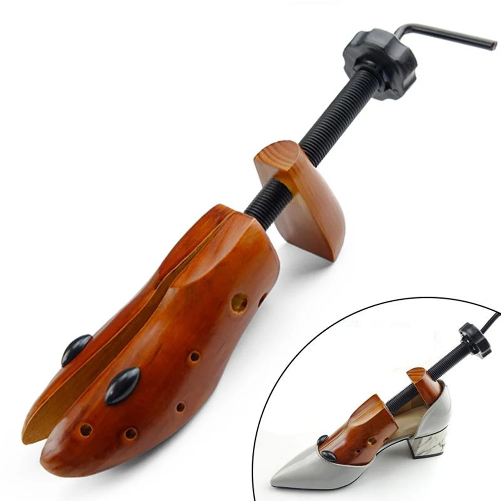 1PC Wooden 2-Way Shoe Stretcher Adjustable Women Men Boot Shoe Extender Keeper