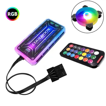 

120mm LED RGB Accessories Adjustable Hydraulic Cooler Non-Slip Remote Control Computer Case Fan PC Cooling Chassis Small Durable