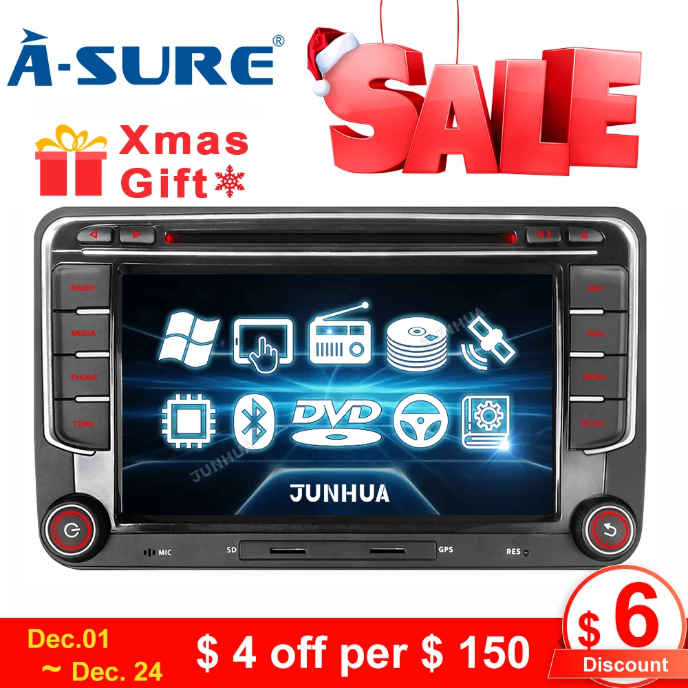 

A-Sure Car Multimedia 2 Din Car DVD player For VW Volkswagen Passat b7 b6 Golf Polo Tiguan SEAT leon Skoda Octavia Radio GPS DAB
