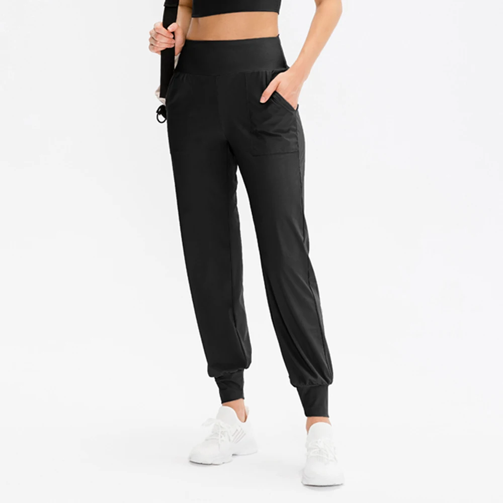 2 Pack Women Jogger Pants High Waisted Sweatpants with Pockets Female  Tapered Casual Lounge Pants Loose Track Cuff Leggings Size Large – LANBAOSI