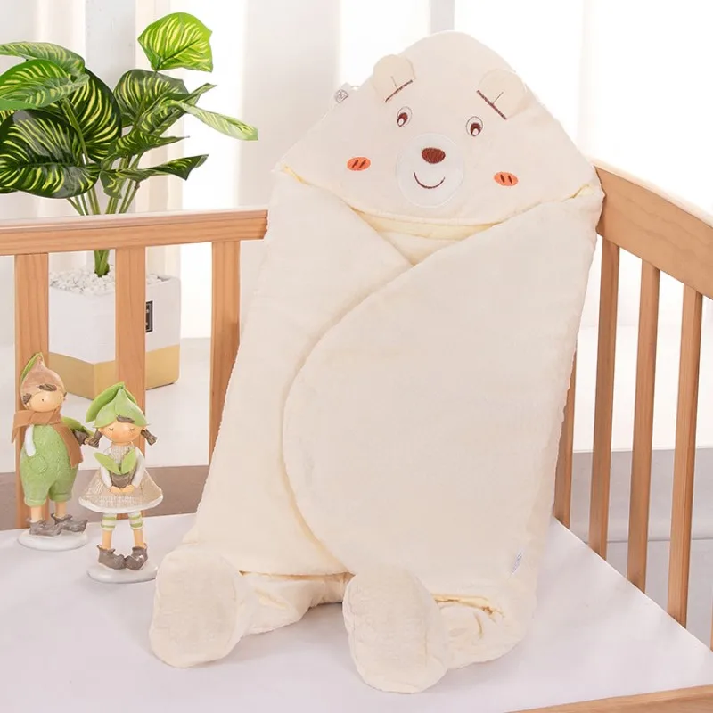 Bébé Couchage обволакивающий Pour Nouveau-né Bébé Hiver Пеленальное Одеяло кувертюр d'emballement Mignon SAC de Couchage, однотонные Bébé Literie