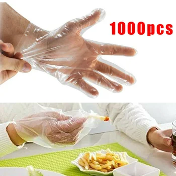 

1000pcs Clear Disposable Gloves Large Food Grade Cleaning Dishwashing Kitchen Housework Healty Catering Beauty Plastic