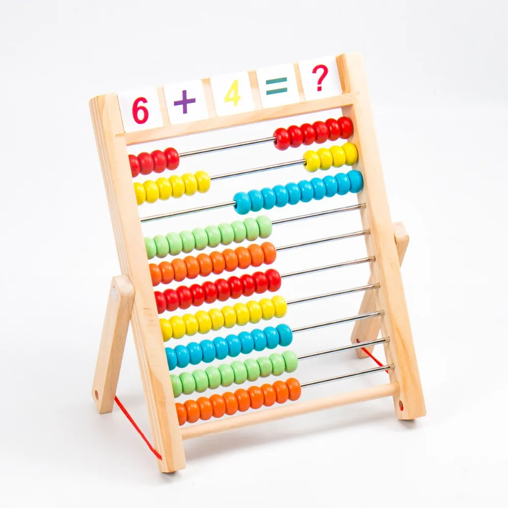 Многофункциональный Abacus обучающий стенд деревянный Монтессори игрушки подсчет познания доска ранняя обучающая математическая игрушка для детей подарок