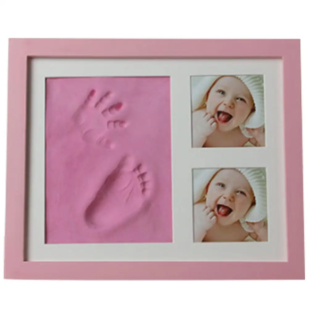 Детская ручная и ножная печать для рук и ног формочка Bebe Baby фоторамка с крышкой отпечаток пальца грязевой набор ребенок рост памятная форма ноги - Цвет: 3