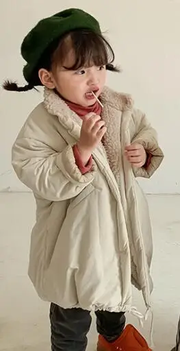 Зима, длинные пальто из берберского флиса для мальчиков и девочек, детские плотные парки, куртки - Цвет: Creamy-white