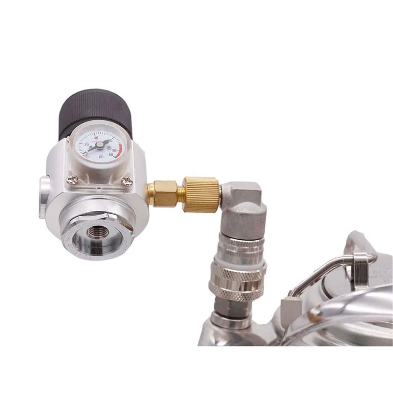 Homebrew Kegging комплект поставки газа мини Co2 регулятор и нержавеющая отсоединение шарикового фиксатора 3/8-18UNF 0-90psi подходит со сферической головкой, кег