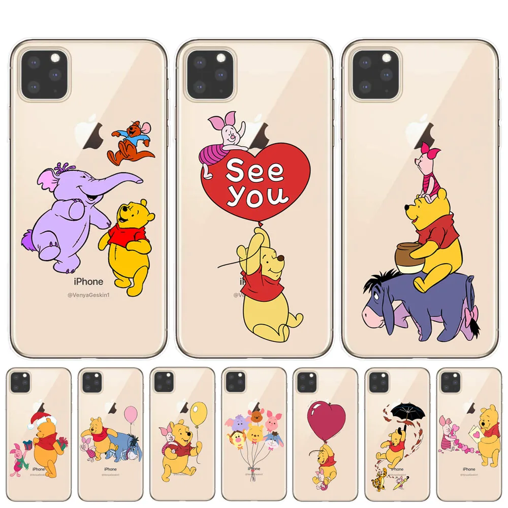

Cute cartoon Piglet Eeyore Tigger bear Case For iPhone 11 Pro X XR XS Max 8 7 6 6S Plus 5S SE Soft TPU Cover Coque Capa