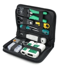Trousse d'outils de test de câbles réseau, instruments LAN avec tournevis, dénudeur de fil, connecteur RJ45, jeu de pinces à sertir