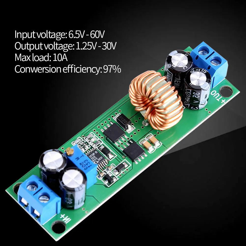 DC-DC понижающий модуль 24-60V to 3 V-19 V 10A преобразователь напряжения Регулятор MF999