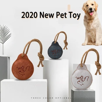 

1 Pc Real Cowhide Interactive Dog Chew Toys Resistance Bite Soft Cowhide Puppy Pet Toy for Dogs Pet Training Dog Flying Discs