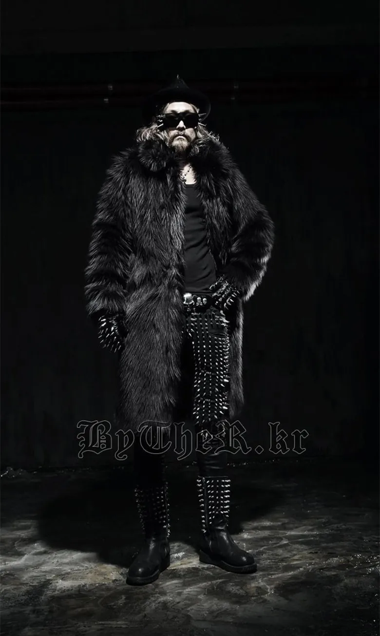Модное мужское пальто из искусственного меха Jaqueta Couro Masculina, мужская зимняя куртка из искусственного меха, черная, белая, Длинная ветровка, толстая, теплая