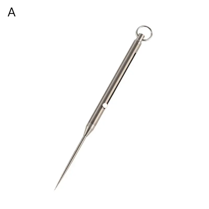 

Titanium Alloy Push-pull Spring Design Toothpick Holder Portable Multi-function Fruit Fork