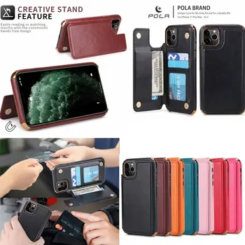

For iphone 11 Leather Case For iphone X XR XS Max 6 6s 7 8 Plus Card Multi-Function tri-fold wallet leather purse Back case