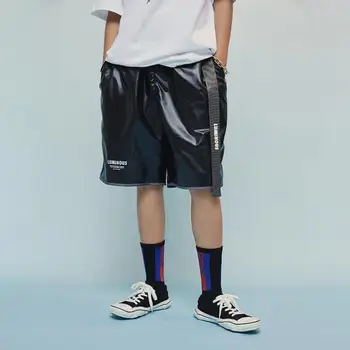 

Summer men's pants tide brand shorts beach pants hip-hop fashion solid color street casual pants trend men's loose sports cool