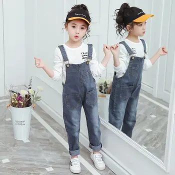 

2020 Autumn Girls Jumpsuit Children Jumper for Kids Girls Bib Denim Jean Overalls Kids Suspenders Pants Teens Jardineira Jeans