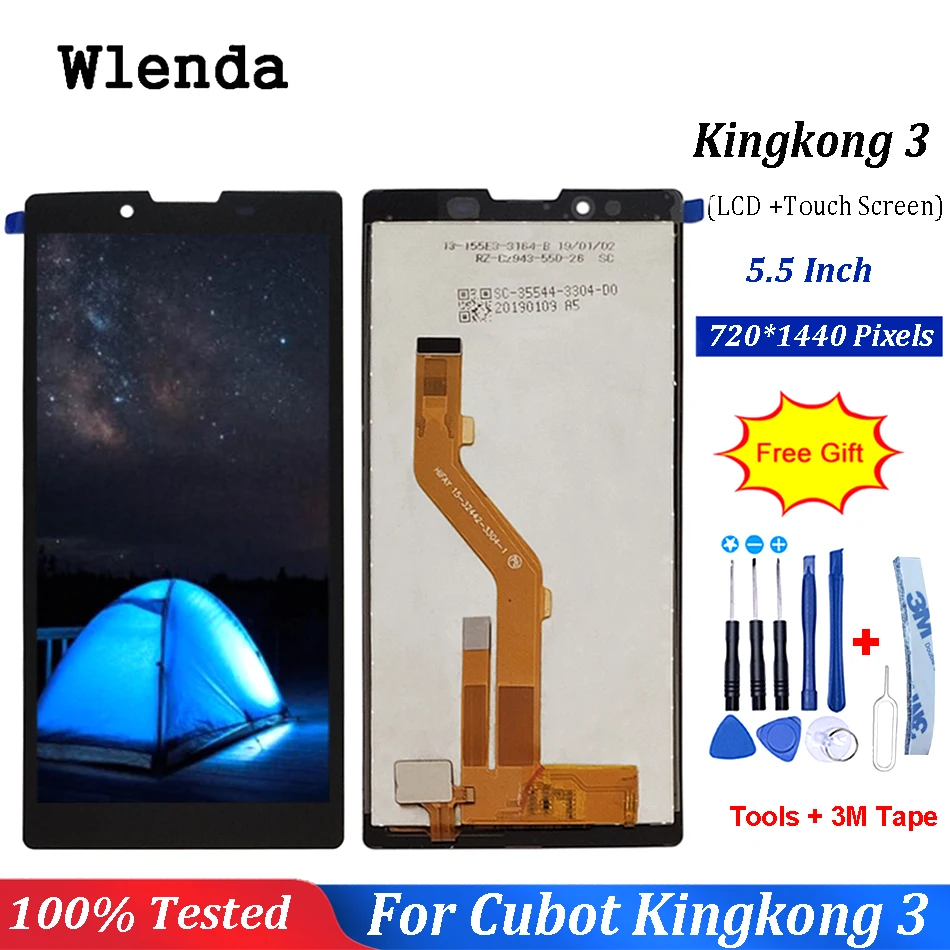 ЖК-дисплей 5 дюйма для Cubot King Kong 3 + дигитайзер сенсорного экрана в сборе Kingkong