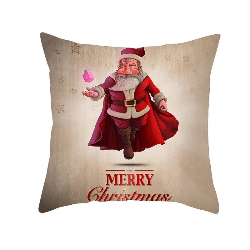 Санта Клаус серии Счастливого Рождества Чехол на подушку с принтом декоративные подушки Чехол для дома диван бросок наволочка 45*45 см 1 шт - Цвет: T