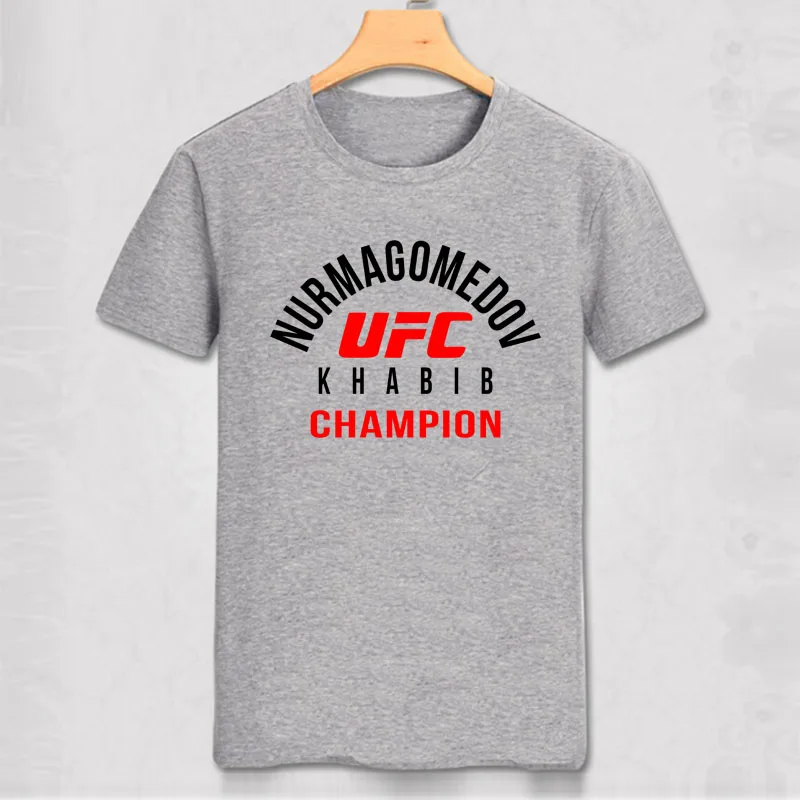 1gray Хабибом нурмагомедовым футболка UFC Для мужчин Чемпион Футболка Модные пробежки и занятий в тренажерном зале, верхняя одежда, футболка - Цвет: 1gray