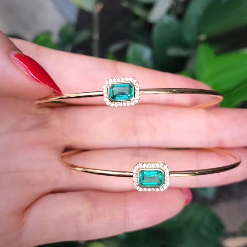 Женский браслет из желтого золота AEAW очаровательный с бриллиантами 18 К 0 49 карат