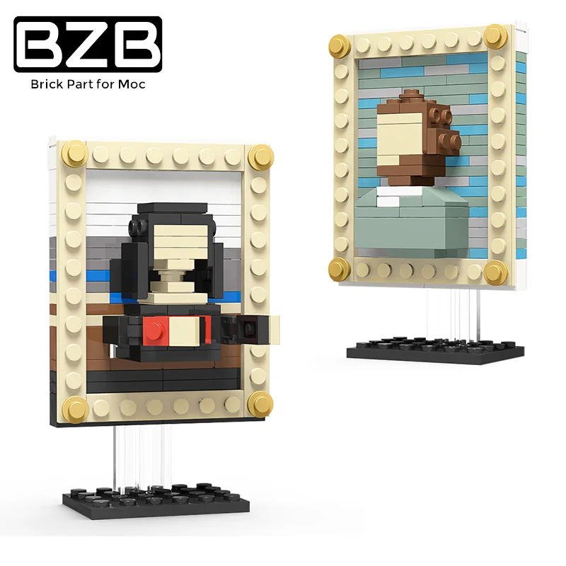 BZB MOC улыбка богиня пиксельное искусство кирпич известный художник Автопортрет