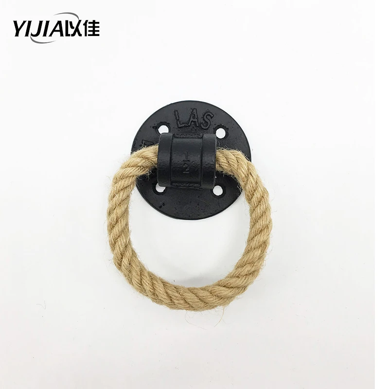 

American black metal door knocker handle multifunctional hardware ring handle cabinet drawer handle