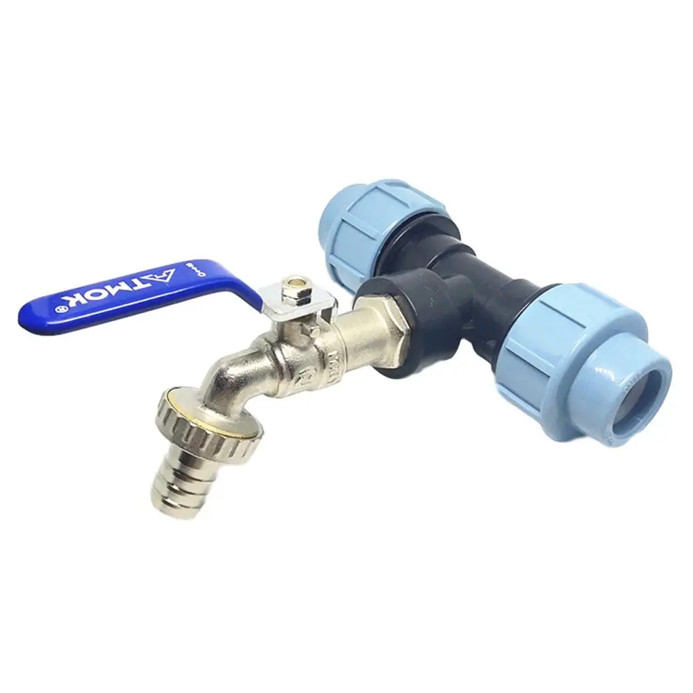 IBC Tank Tap Adapter IBC Tank Thread Faucet With 2 PE Tube Garden Irrigation Tools Connection Valve Hose Switch Fittings