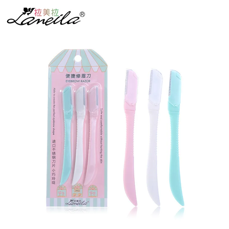 Креативный скребок для бровей из нержавеющей стали с защитной сеткой 3 крепления