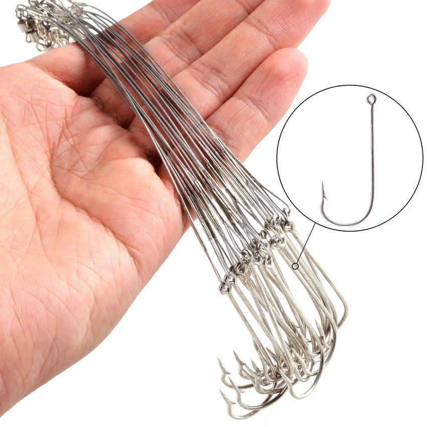 Details about &nbsp;Anti Bite Steel Fishing Line Steel Wire Leader With Swivel Lead Core Leash Wire