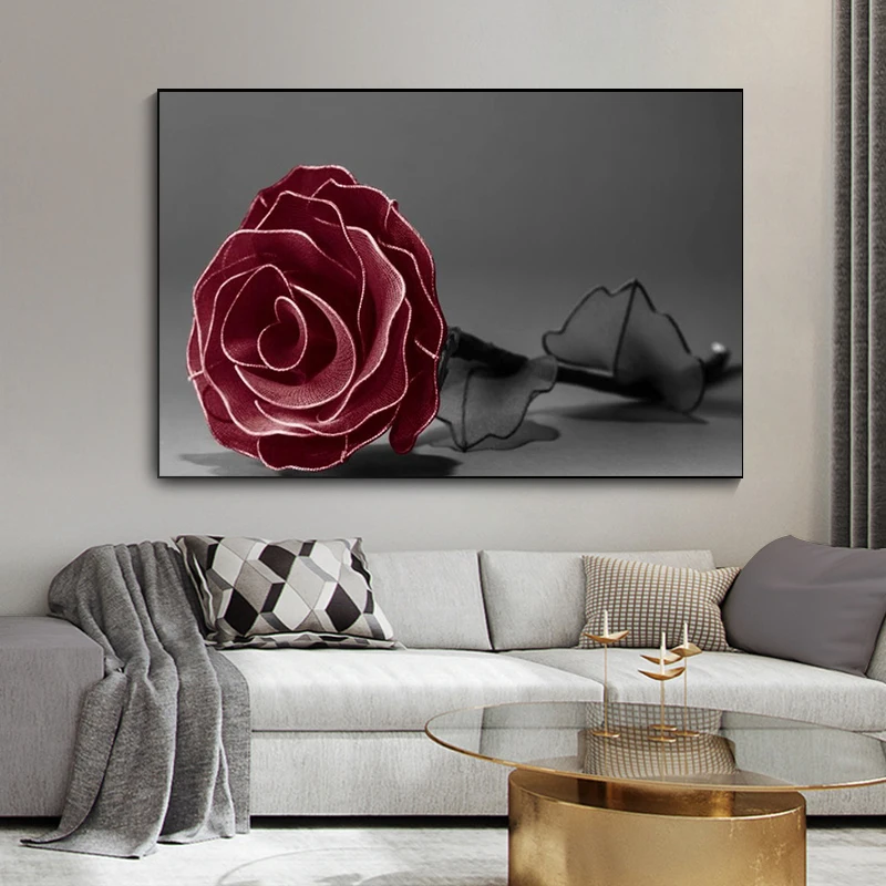 Red Rose Flower Canvas Art Poster Print Home Wall Decor 