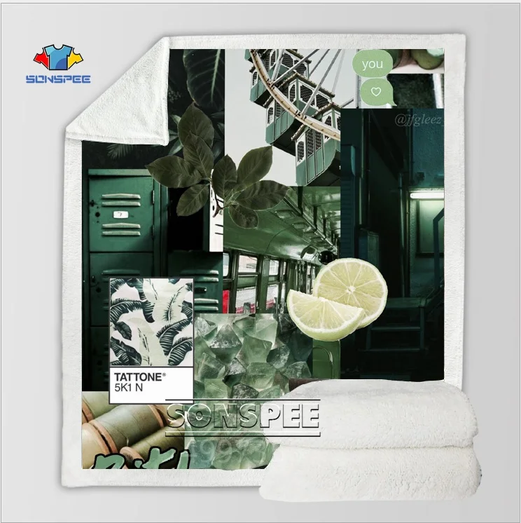 7 SONSPEE Green macaron Harajuku, детское одеяло с 3d принтом для взрослых, покрывало для диванов, постельные принадлежности для путешествий, фирменный магазин-аутлет, удобное K56 - Цвет: 7