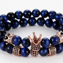 8 мм 2 шт./компл. hf54 эластичные отрегулировать природа зеленый авантюрин бисера micro pave cz Циркон Цирконий в форме короны браслет