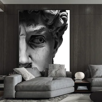 

Nordic Black and White David Head Prints Wall Art and Sculpture Posters Canvas Paintings Pictures Living Room Home Decoration