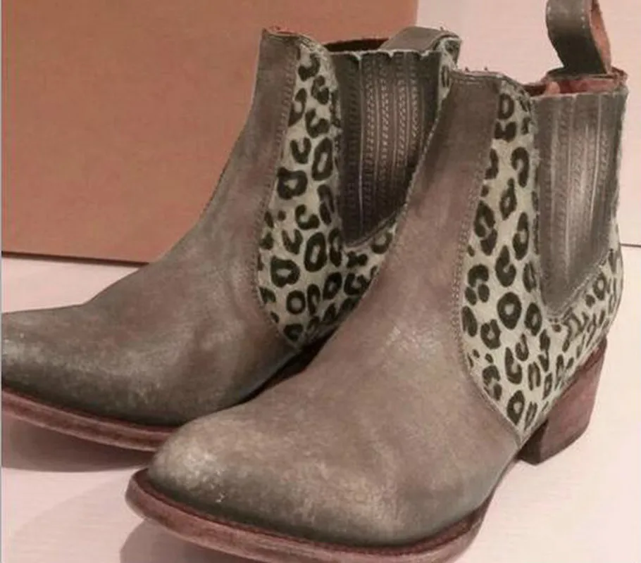 Женские ботильоны chaussure booties Туфли-лодочки на среднем каблуке Винтажная обувь из